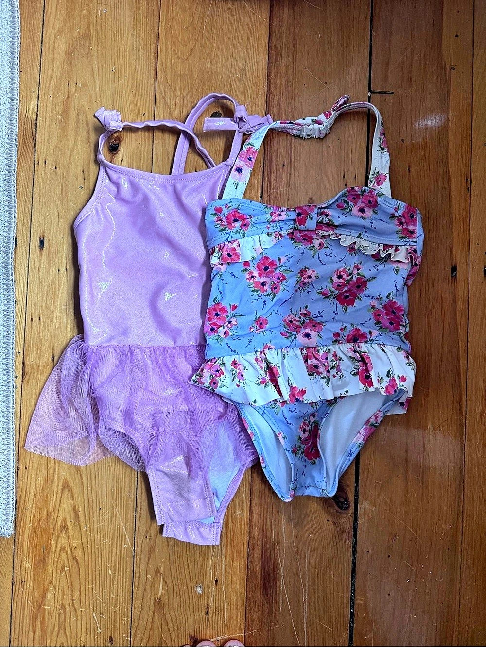 Janie and Jack + Cat & Jack Toddler Girls Solid Shiny Tutu One Piece Swimsuit